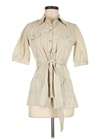 Liquid 3/4 Sleeve Button-Down Shirt (view 1)
