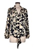 Eclair Floral Black Long Sleeve Blouse Size L - photo 1