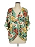 Umgee 100% Polyester Floral Teal Kimono Size L - photo 1