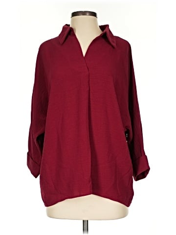 She + Sky 3/4 Sleeve Button-Down Shirt (view 1)