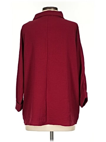 She + Sky 3/4 Sleeve Button-Down Shirt (view 2)
