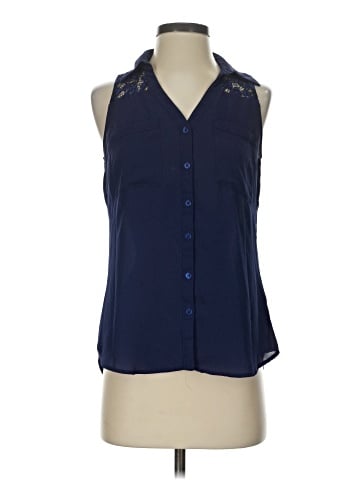 Express Sleeveless Button-Down Shirt (view 1)