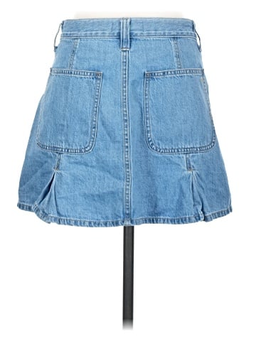 Madewell Pleated Denim Mini Skirt in Stilecrost Wash (view 2)