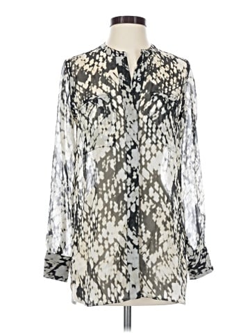 Vince. Long Sleeve Silk Top (view 1)