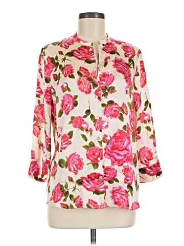L'Agence 3/4 Sleeve Silk Top (view 1)