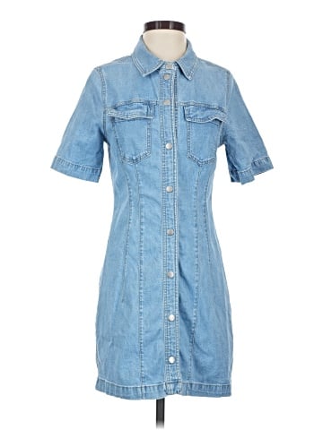 Madewell Denim Seamed Mini Shirtdress in Palermo Wash (view 1)