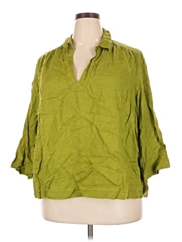 Sigrid Olsen 3/4 Sleeve Button-Down Shirt (view 1)