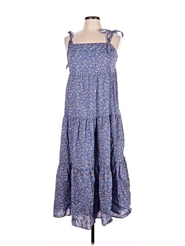 Madewell Tie-Strap Tiered Midi Dress in Summer Vines (view 1)