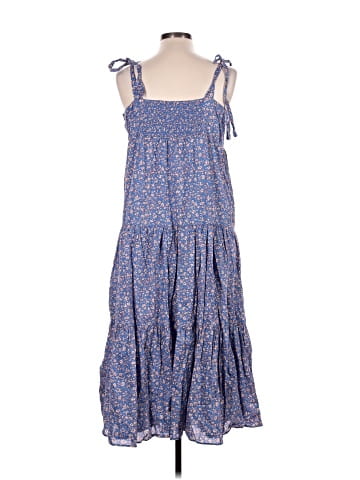 Madewell Tie-Strap Tiered Midi Dress in Summer Vines (view 2)