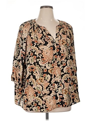 Rose + Olive 3/4 Sleeve Blouse (view 1)