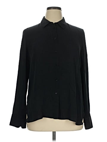Vince. Long Sleeve Silk Top (view 1)