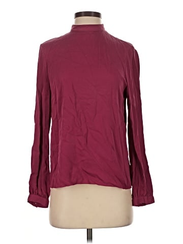 Theory Long Sleeve Silk Top (view 1)