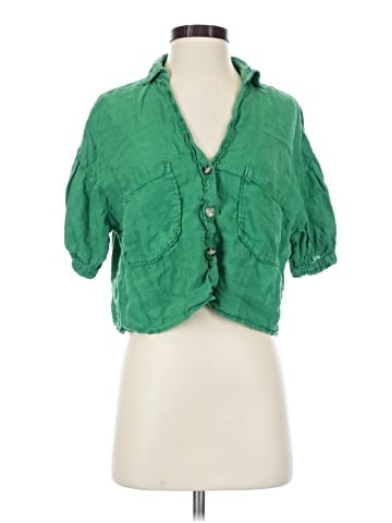 Zara 3/4 Sleeve Button-Down Shirt (view 1)