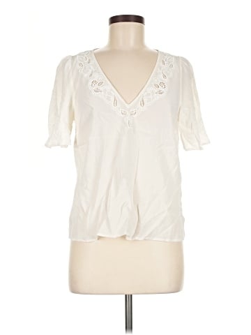 Sézane Short Sleeve Silk Top (view 1)