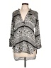 Nikkies Threads 100% Polyester Silver 3/4 Sleeve Blouse Size L - photo 1