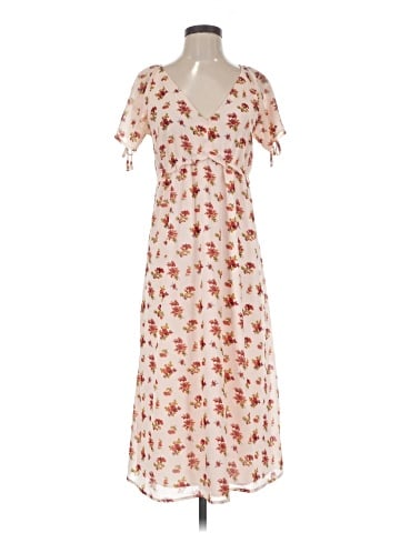Madewell Tie-Sleeve Ruffle-Waist Midi Dress in Countryside Blooms (view 1)