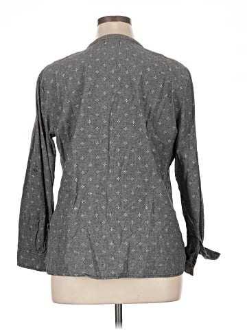 Basic Editions 3/4 Sleeve Button-Down Shirt (view 2)