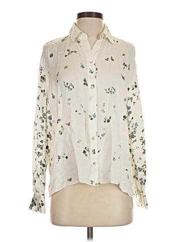 Vince. Long Sleeve Silk Top (view 1)
