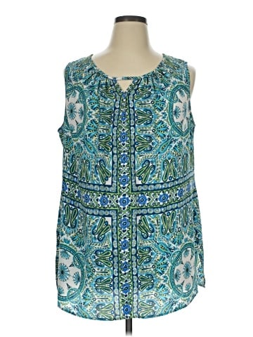 Rose + Olive Sleeveless Blouse (view 1)