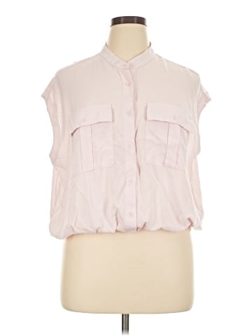 Express Sleeveless Button-Down Shirt (view 1)
