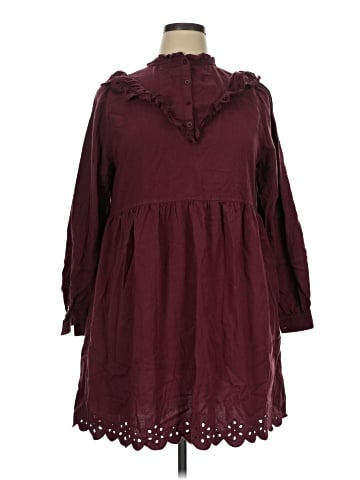 Madewell Embroidered Ruffled Flannel Mini Dress (view 1)