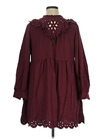 Madewell Embroidered Ruffled Flannel Mini Dress (view 2)