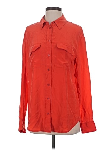 Equipment Long Sleeve Silk Top (view 1)