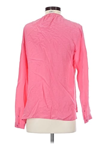 Ecru Long Sleeve Silk Top (view 2)