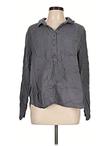 Side Stitch Long Sleeve Button-Down Shirt (view 1)