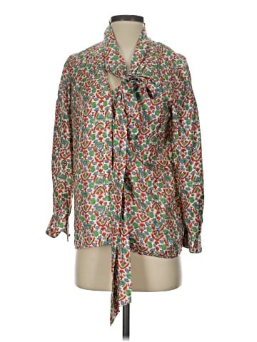 Tory Burch Long Sleeve Silk Top (view 1)