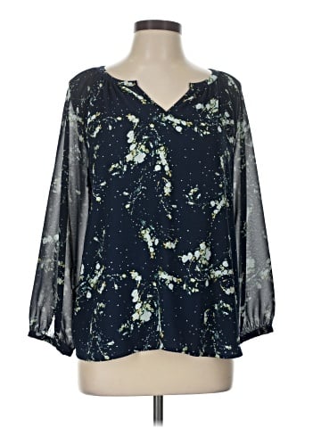 Kaari Blue 3/4 Sleeve Blouse (view 1)