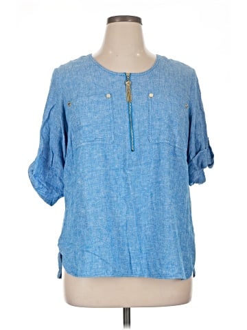 Anne Klein Short Sleeve Blouse (view 1)