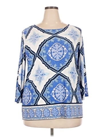 JM Collection 3/4 Sleeve Top (view 1)
