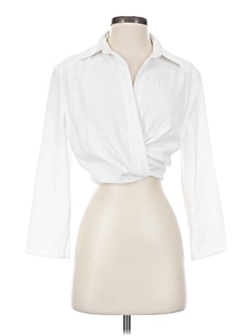 Zara 3/4 Sleeve Button-Down Shirt (view 1)