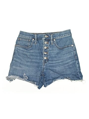 Madewell High-Rise Denim Shorts in Derby Wash: Button-Front Edition (view 1)