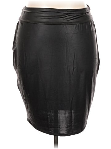 Rainbow Faux Leather Skirt (view 1)