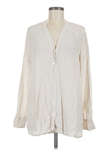 Vince. Long Sleeve Silk Top (view 1)
