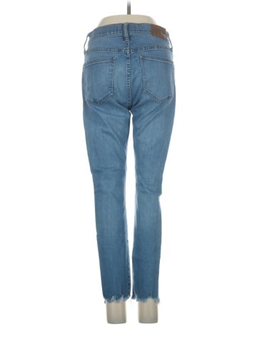 Madewell Petite 9" Mid-Rise Skinny Jeans in Frankie Wash: Torn-Knee Edition (view 2)
