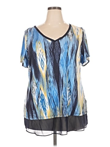 JM Collection Short Sleeve Blouse (view 1)
