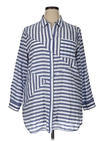 Chico's 3/4 Sleeve Button-Down Shirt (view 1)