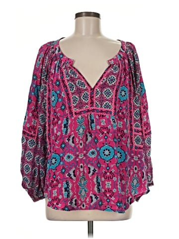 Tolani 3/4 Sleeve Silk Top (view 1)
