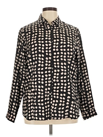 CAbi Long Sleeve Silk Top (view 1)
