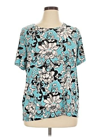 JM Collection Short Sleeve Blouse (view 1)