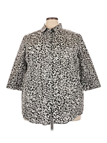 Roaman's 3/4 Sleeve Button-Down Shirt (view 1)