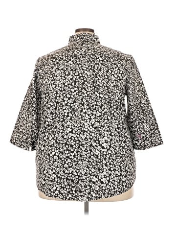 Roaman's 3/4 Sleeve Button-Down Shirt (view 2)