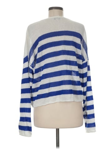 Madewell Linen V-Neck Sweater in Stripe (view 2)
