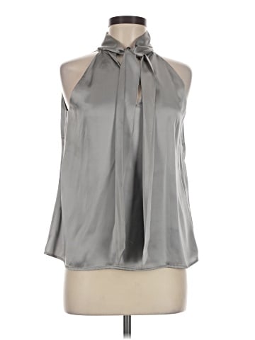 Pink Tartan Sleeveless Silk Top (view 1)