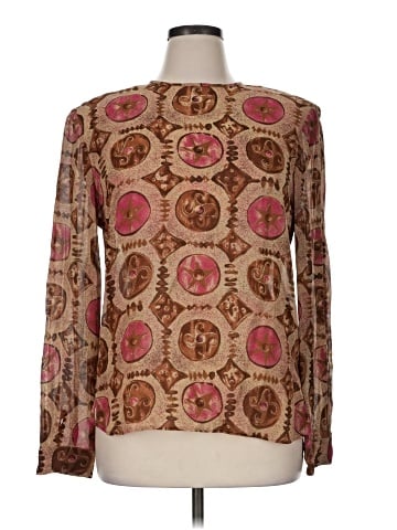 Carlisle Long Sleeve Silk Top (view 1)