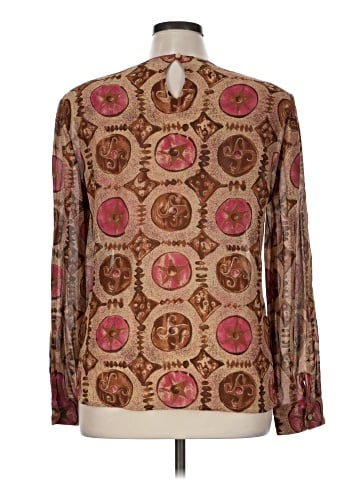 Carlisle Long Sleeve Silk Top (view 2)