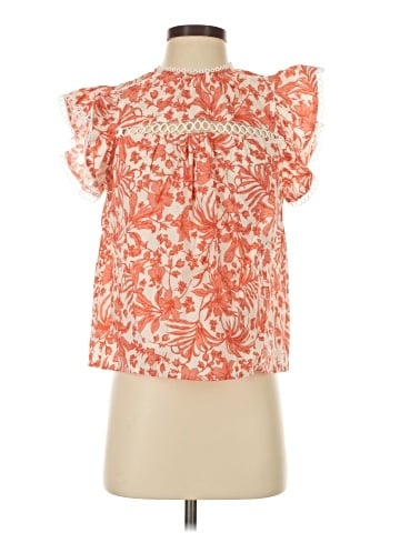Aqua Short Sleeve Blouse (view 1)